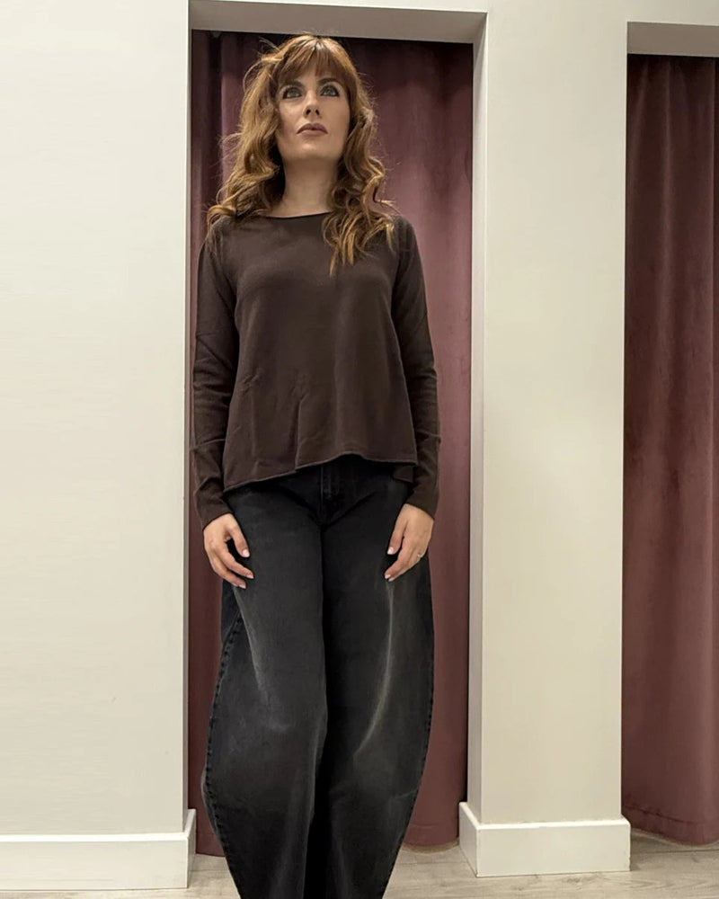 Maglia con Spacchetti Laterali – Scollo a Barca 44001F