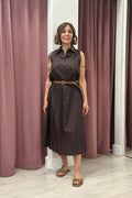 Vicolo - Abito lungo con colletto Art. TAB2844 MORO