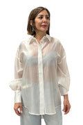 CAMICIA TRASPARENTE  BIANCA T1171PE