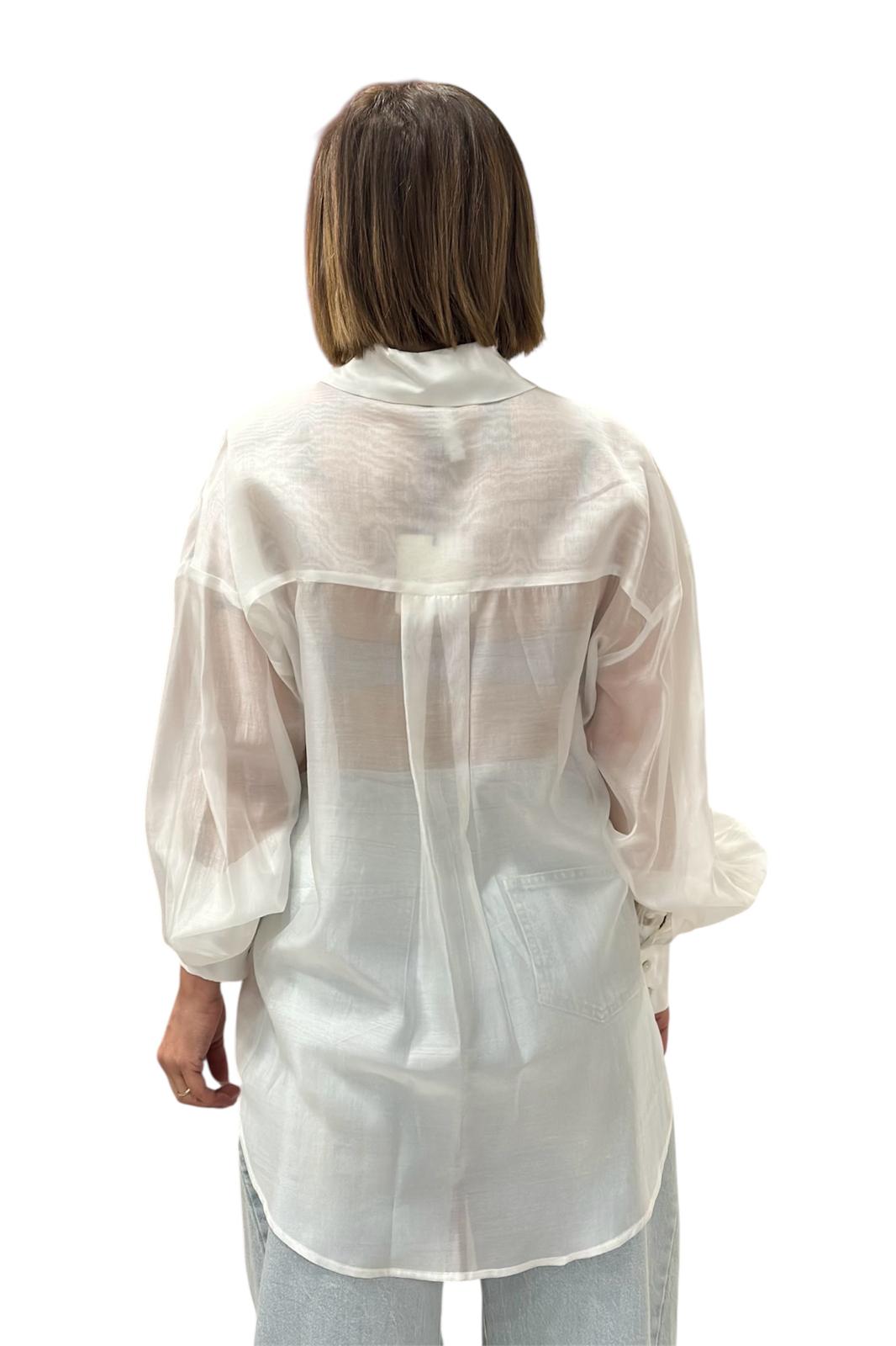 CAMICIA TRASPARENTE  BIANCA T1171PE