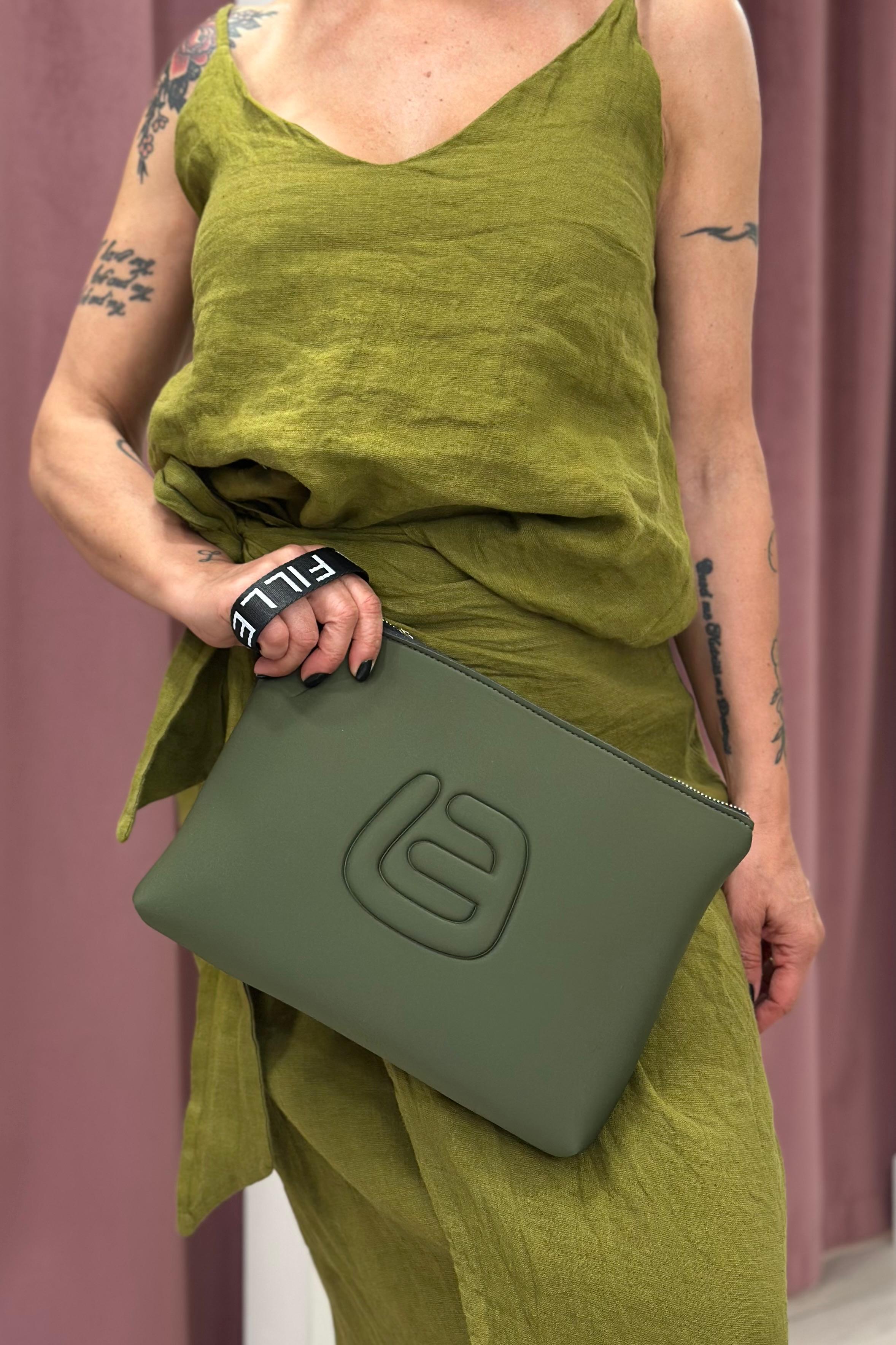 LA FILLE DES FLEURS - Pochette Alain tekno fabric VERDE