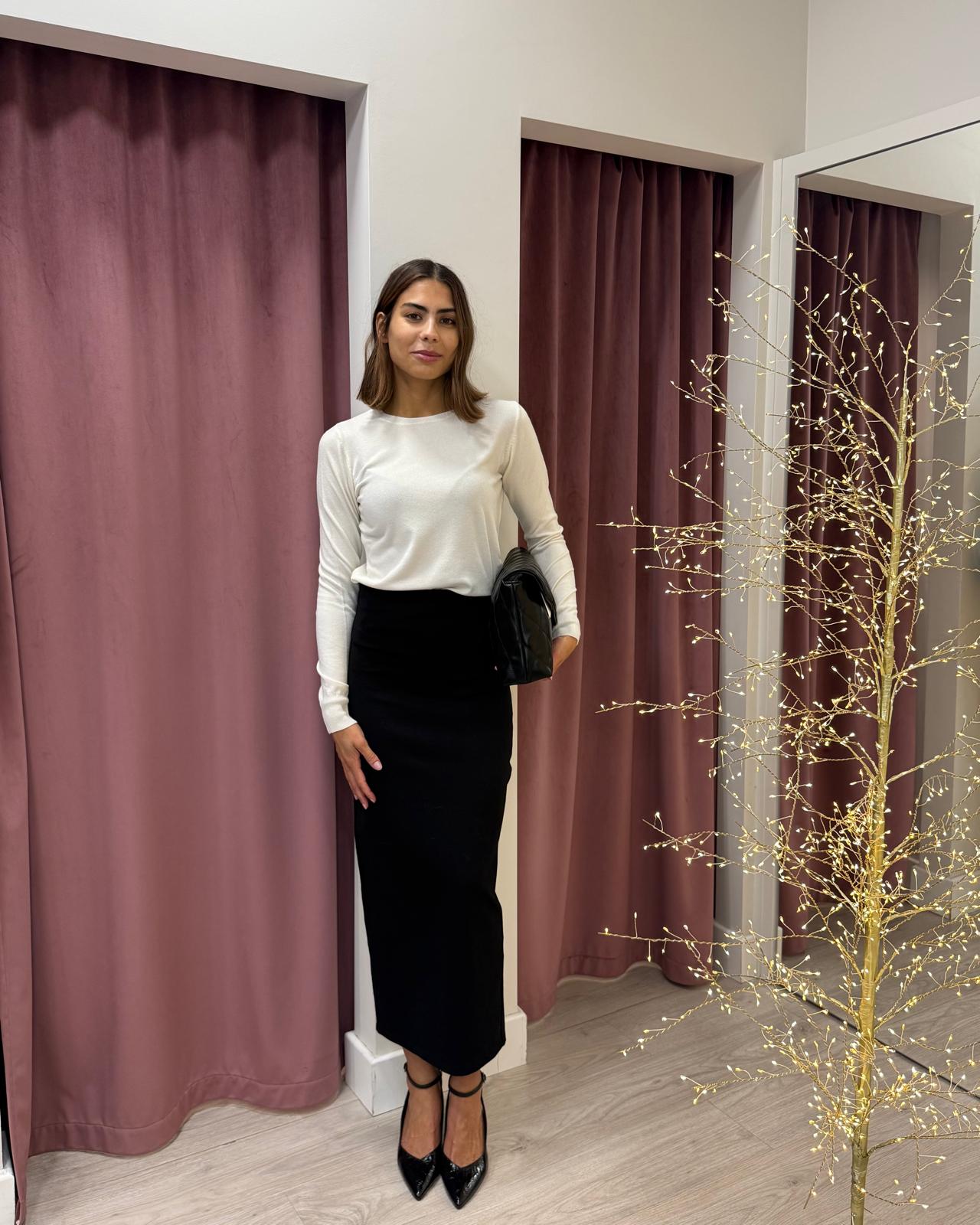 Vicolo - Gonna longuette punto milano Art. TF0228 NERA