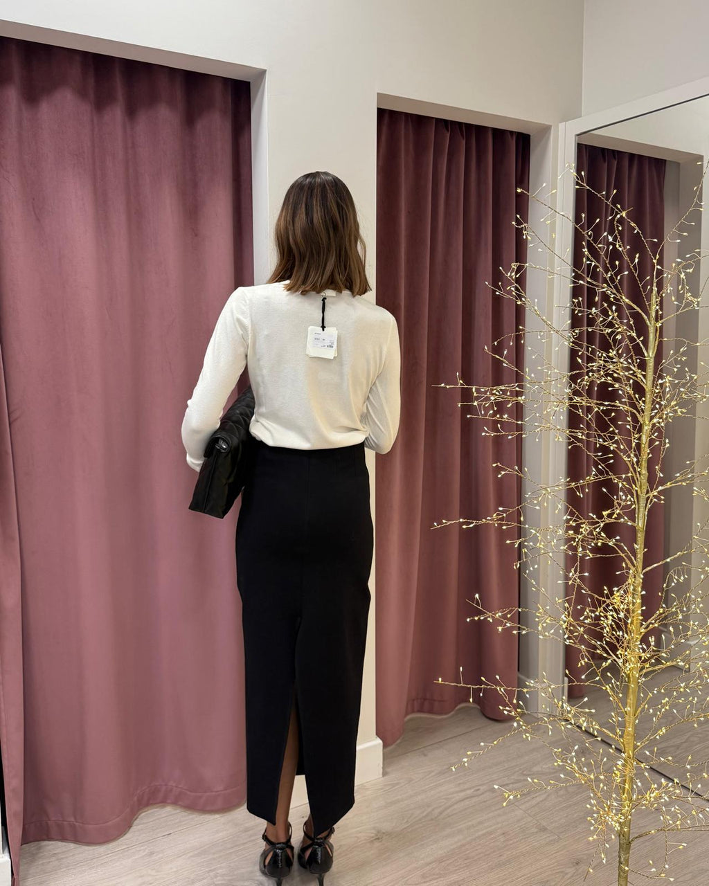 Vicolo - Gonna longuette punto milano Art. TF0228 NERA