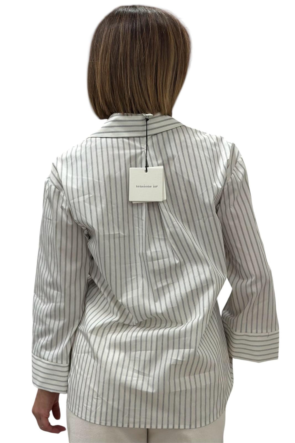 CAMICIA BIANCA RIGA NERA