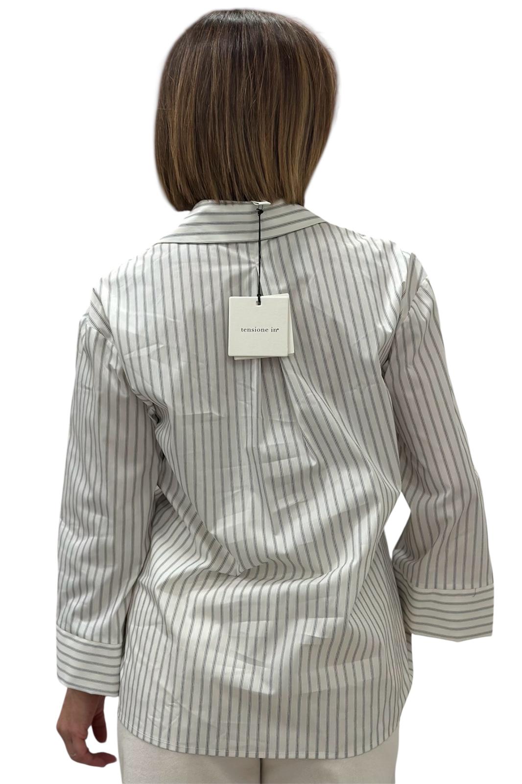 CAMICIA BIANCA RIGA NERA