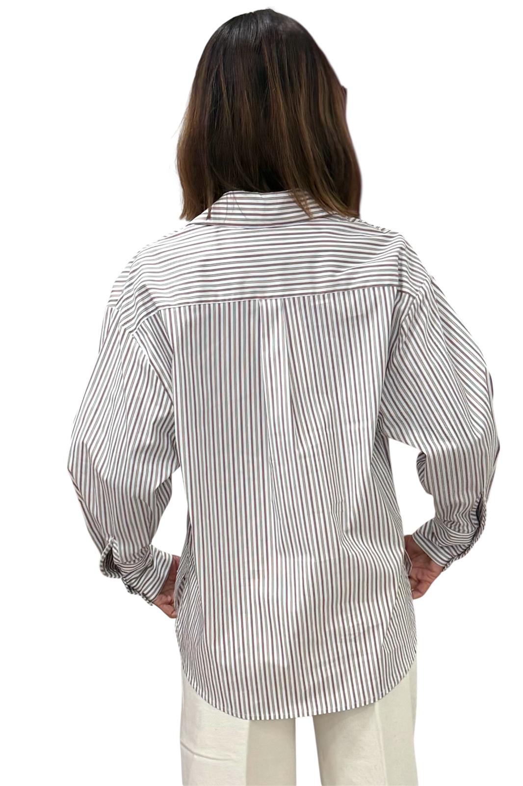 Haveone-Camicia righe con ricami - bordeaux/tabacco/biancoCGE-Q034