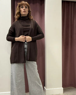 Cardigan Aperto Lungo con Manica Stretta 44002F