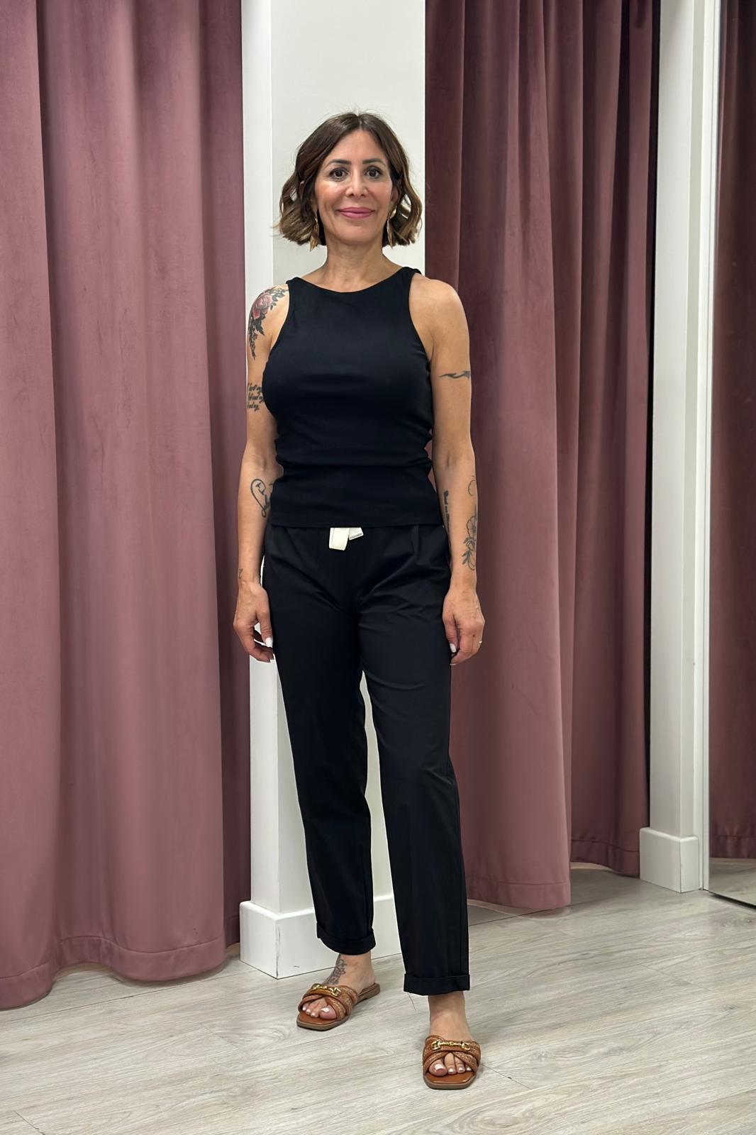 Vicolo - Pantalaccio in cotone TAB1761 NERO