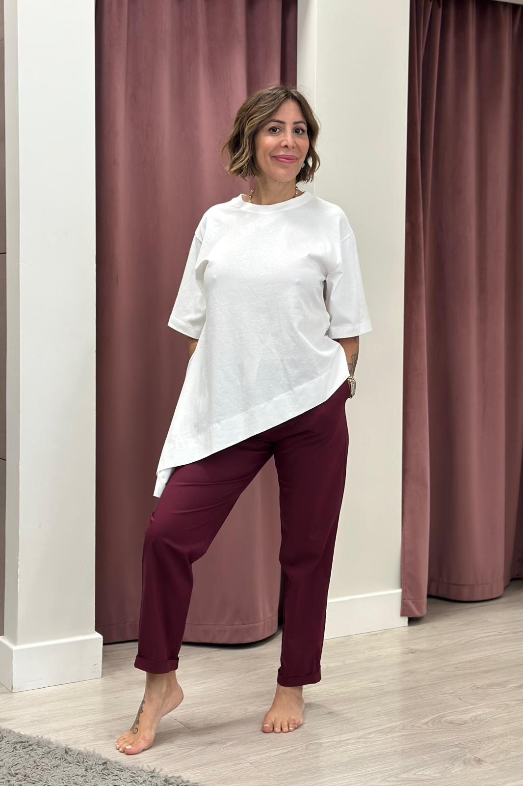 Pantalaccio in cotone TAB1761 BORDEAUX