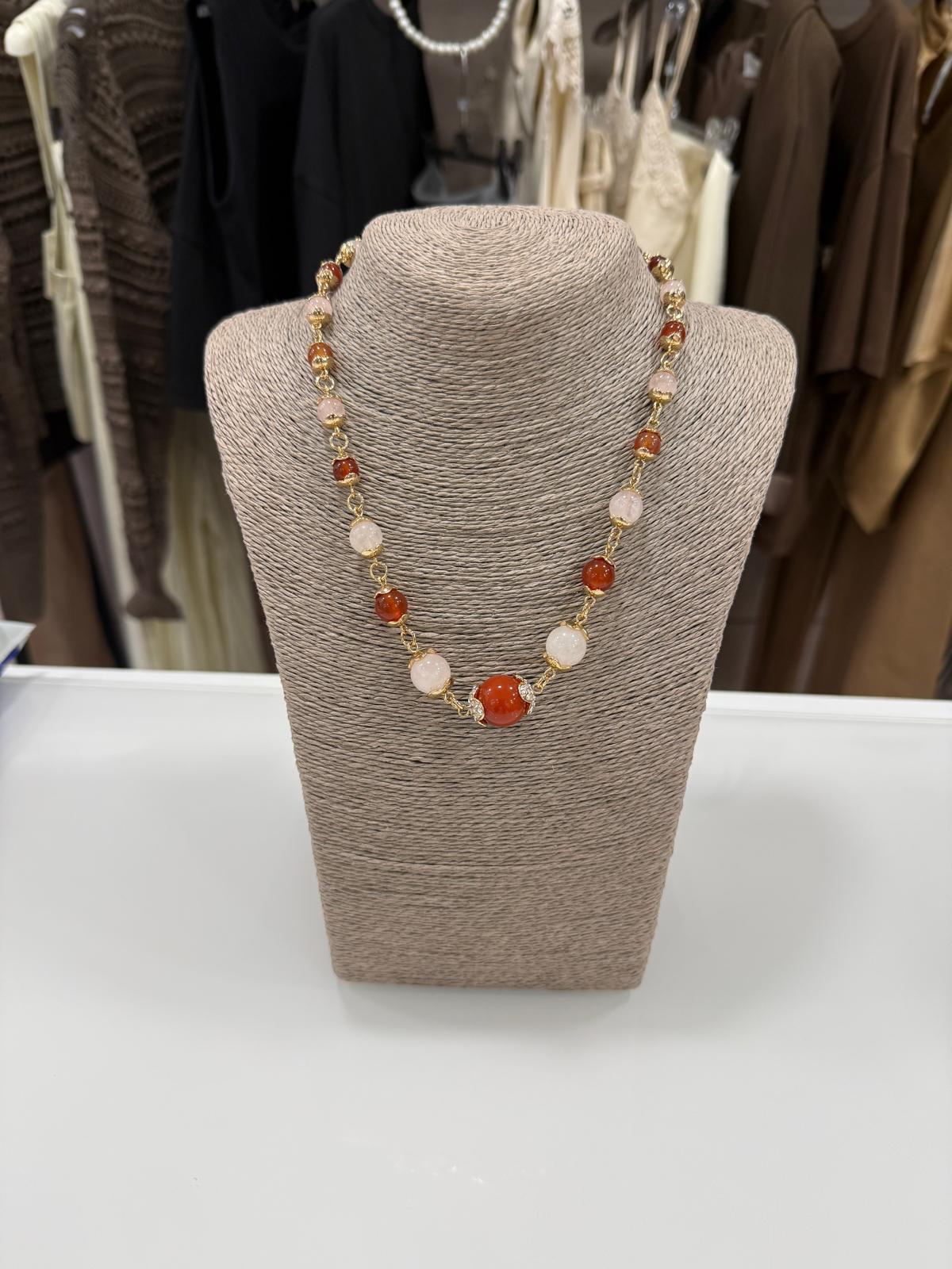 COLLANA CON PIETRE dorata/multicolor