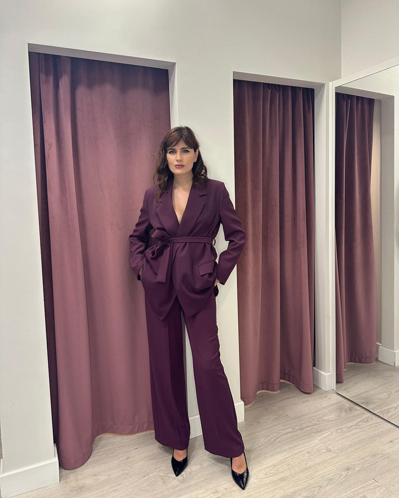 Vicolo - Pantalone in crepe palazzo  grigio Art. TF0360