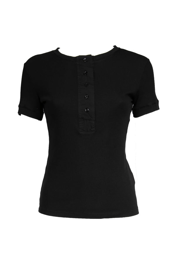 Vicolo - T-shirt chester a costine Art. UD0006 NERA