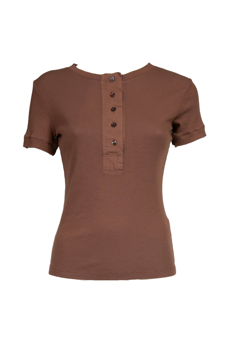 Vicolo - T-shirt chester a costine Art. UD0006 CACAO