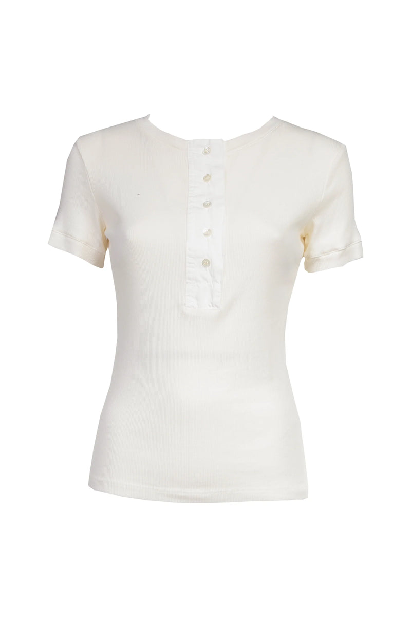 Vicolo - T-shirt chester a costine Art. UD0006 BIANCA