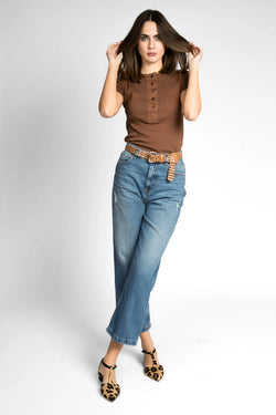 Vicolo - T-shirt chester a costine Art. UD0006 CACAO
