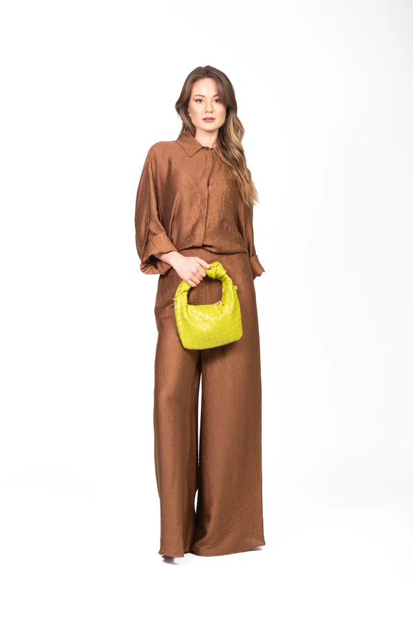 Have One - Pantalone palazzo ampio Art. PMI-N317 TABACCO