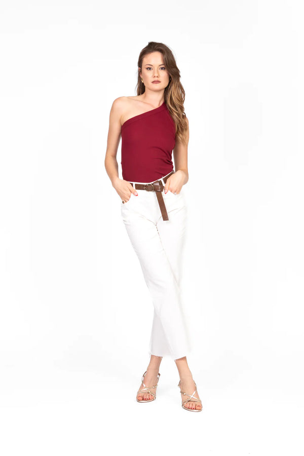 TOP costine incrociata Art. UD0229 BORDEAUX
