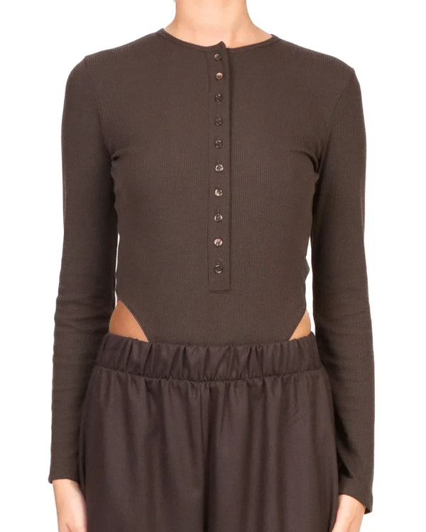 Vicolo - Body a costine con bottoncini Art. UF0093