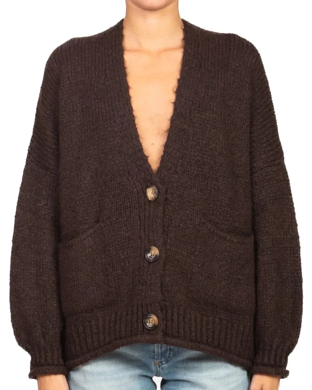 Have One - Cardigan over manica palloncino Art. JIT-P020 MORO