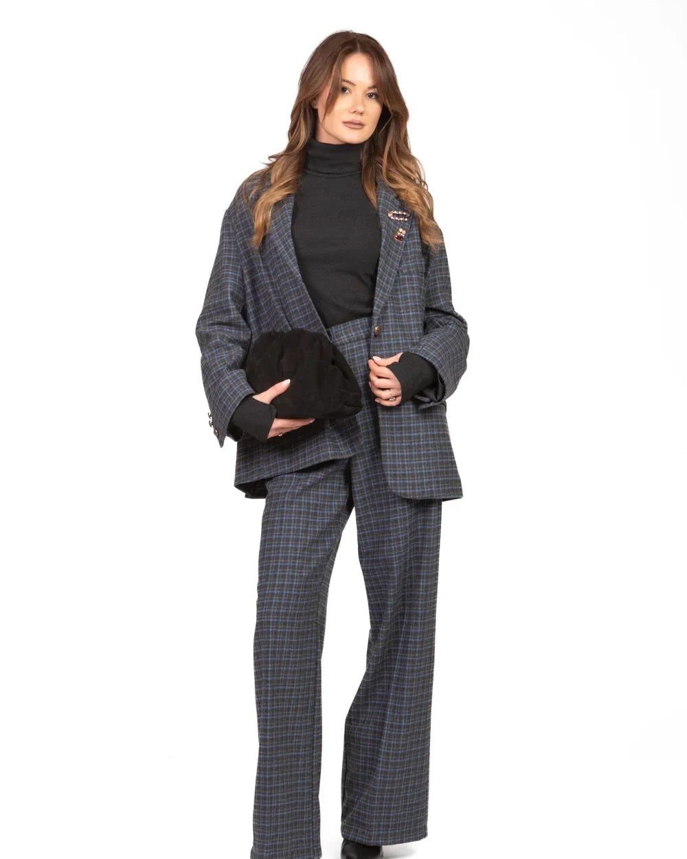 Vicolo - Maglia collo alto misto lana Art. UF0201  ANTRACITE