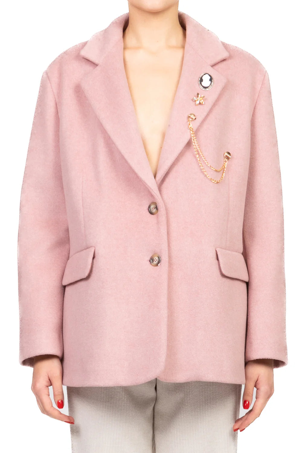 Vicolo - Giacca cappotto over con spille Art. TF2012