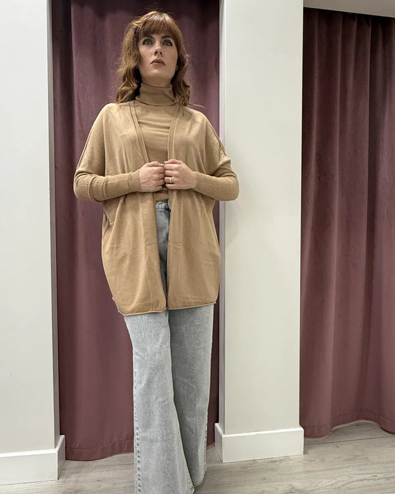 Cardigan Aperto Lungo con Manica Stretta 44002F