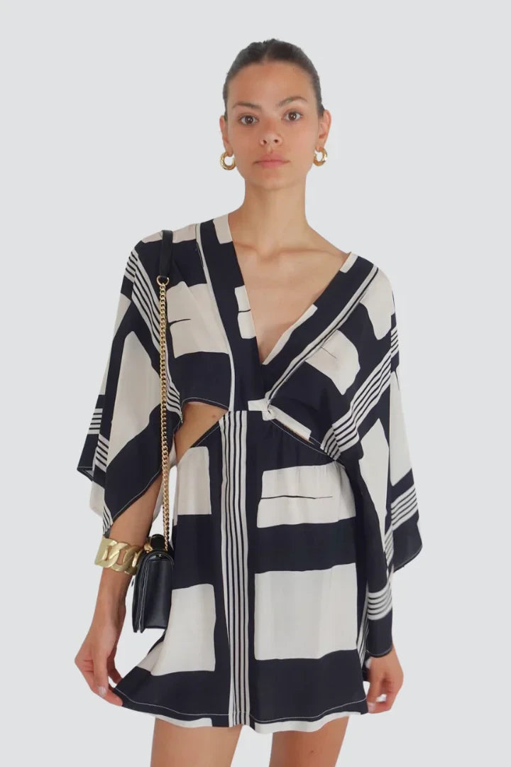 Haveone abito corto farfalla con accessorio 100% viscosa Art AMA-N250