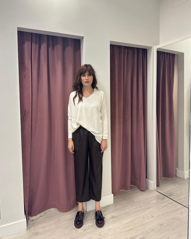 PANTALONE ECOPELLE CARROT MORO AI254011CAMP