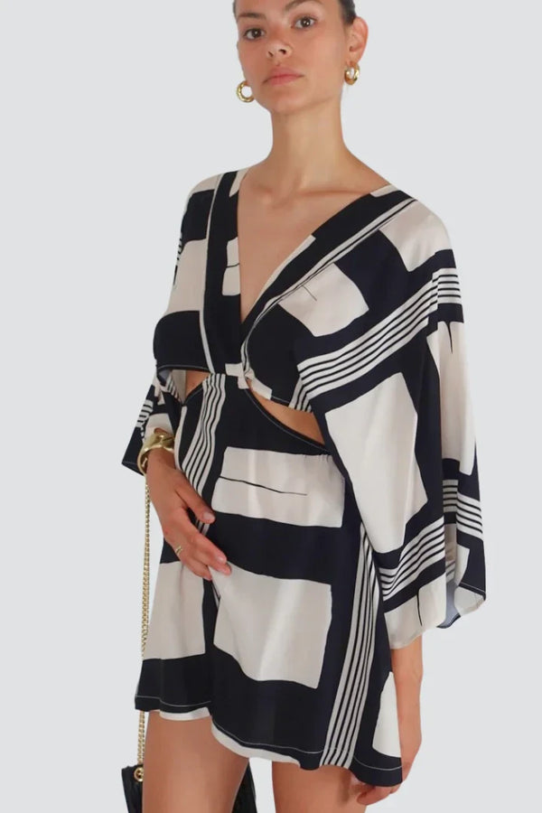 Haveone abito corto farfalla con accessorio 100% viscosa Art AMA-N250