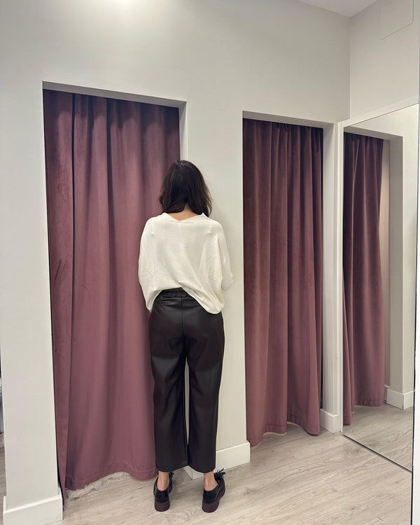 PANTALONE ECOPELLE CARROT MORO AI254011CAMP