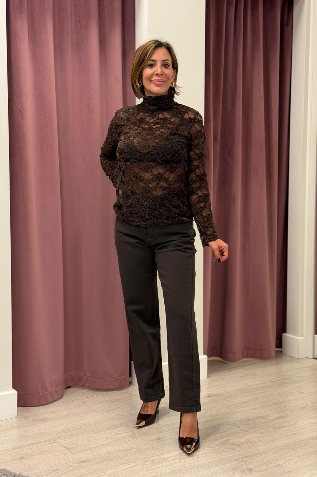 Dolcevita in Pizzo Elasticizzato MORO