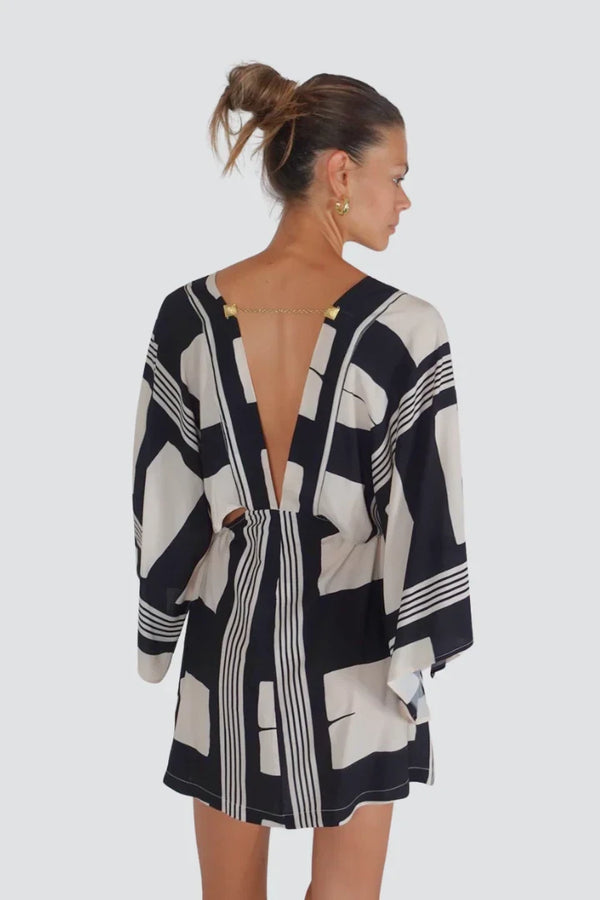 Haveone abito corto farfalla con accessorio 100% viscosa Art AMA-N250