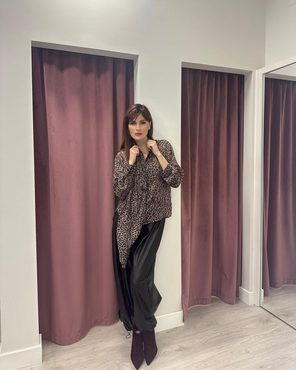 CAMICIA MACULATA ASIMMETRICA TF1198