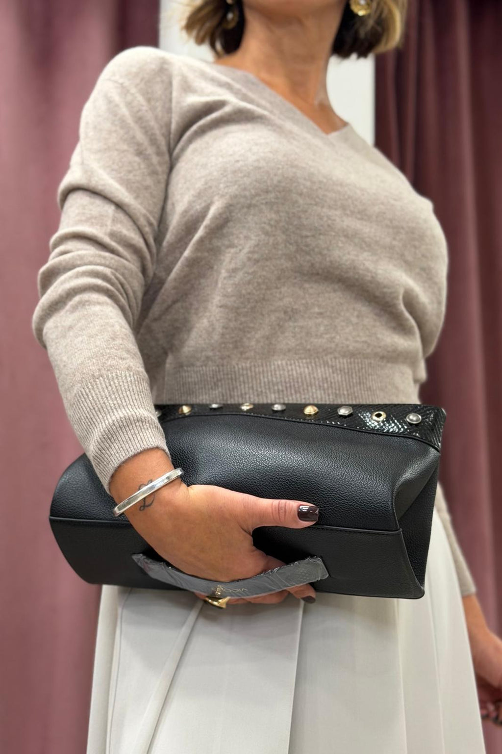 Borsa Rebel Clutch Ecopelle vicolo nera