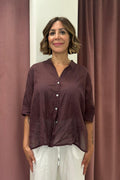 Haveone-Camicia mussola collo coreana burgundy