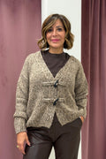 CARDIGAN CON ALAMARI  HAVEONE CIOCCOLATO