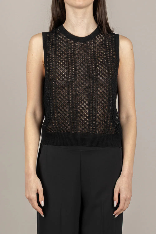 2AB2177 - MAGLIA CROCHET NERO 99