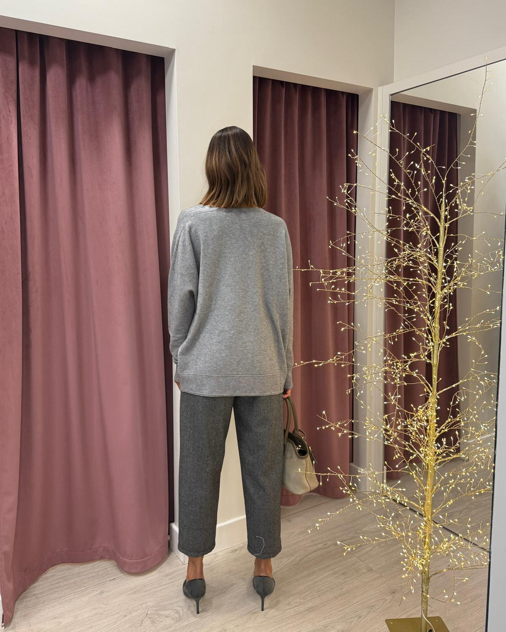 Maglia scollo V ampia MMG-P144 GRIGIO