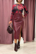 GONNA ECOPELLE BORDEAUX TENSIONE IN