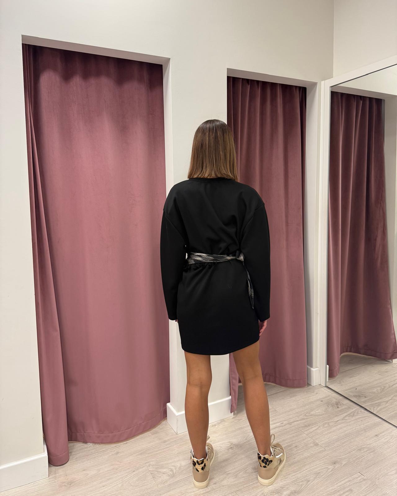 Felpone girocollo con Spalline e Bandana Vita NERO