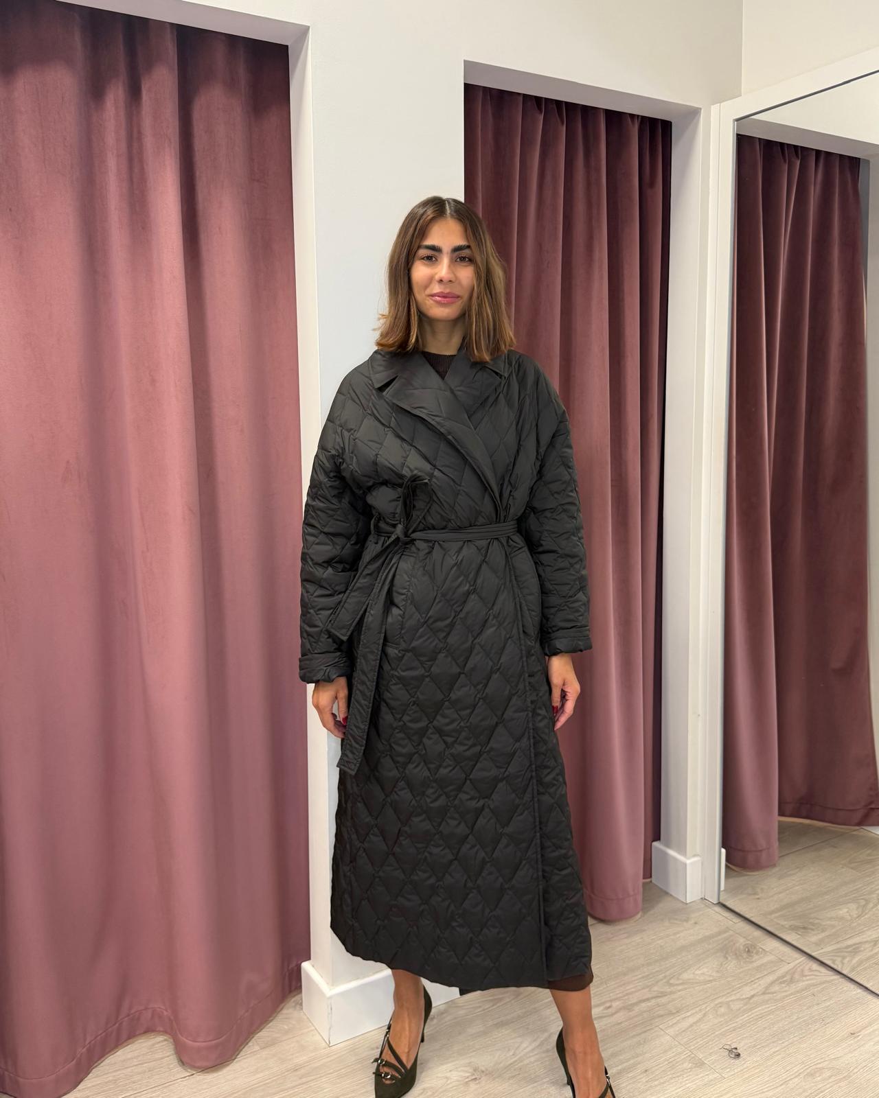 Piumino Trench Lungo Trapuntato NERO