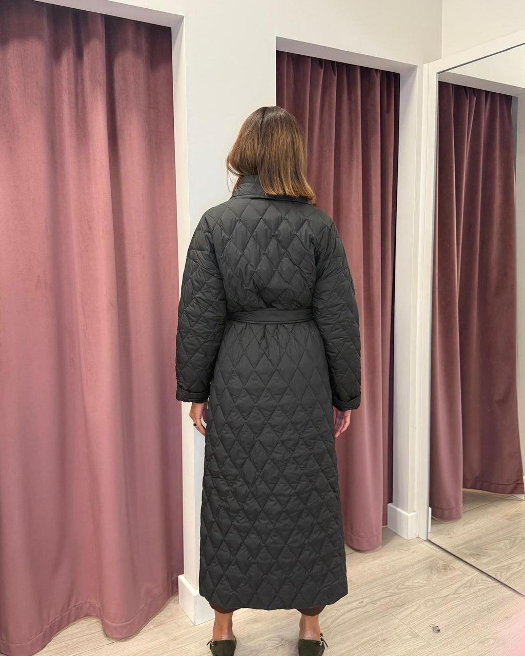 Piumino Trench Lungo Trapuntato NERO