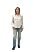 JEANS TENSIONE IN DRITTO SFRANGIATO SUL FONDO