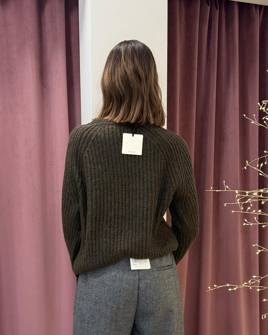 Vicolo-Maglia mohair coste inglesi - moro