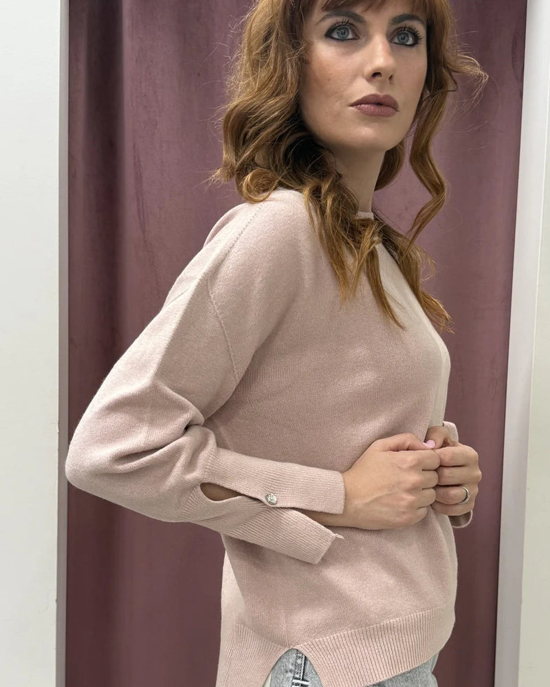 Maglia Girocollo con Dettagli Swarovski 77061F