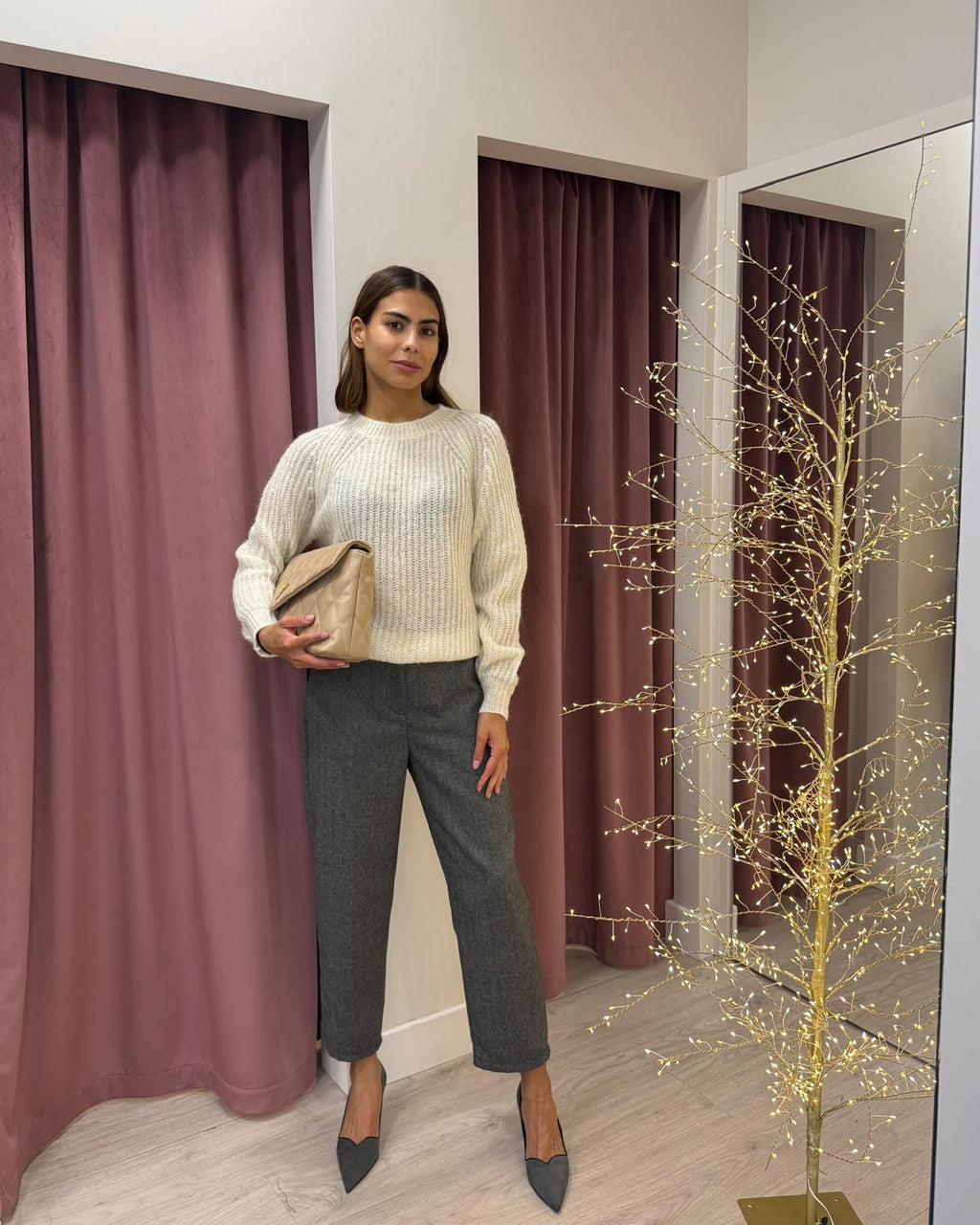 Vicolo-Maglia mohair coste inglesi - panna