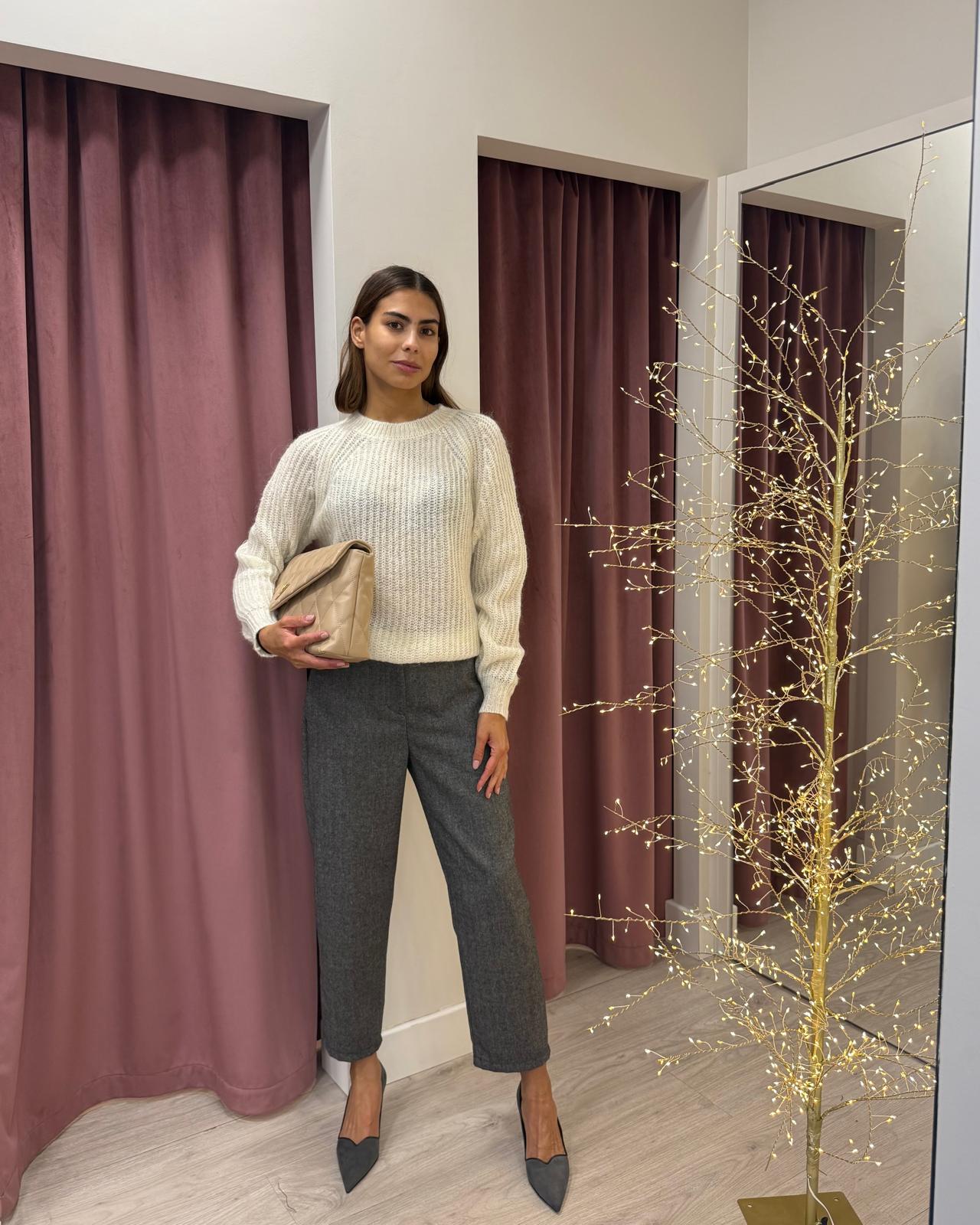 Vicolo-Maglia mohair coste inglesi - panna