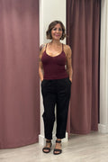 Haveone-Pantalone 100% cotone con coulisse - nero PFL-Q565