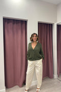 Cardigan Oversize Scollo a V  VERDE