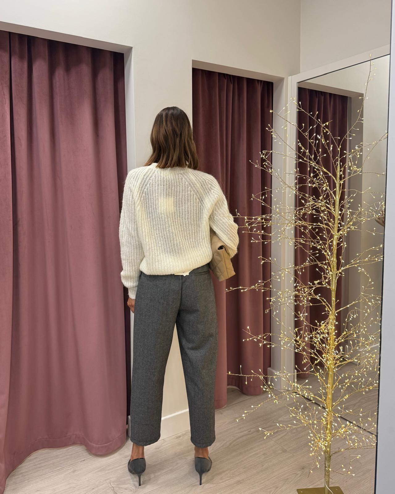 Vicolo-Maglia mohair coste inglesi - panna